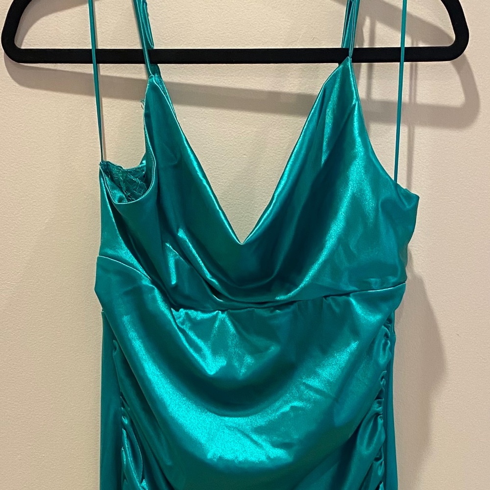 Vici Collection Satin Green Dress